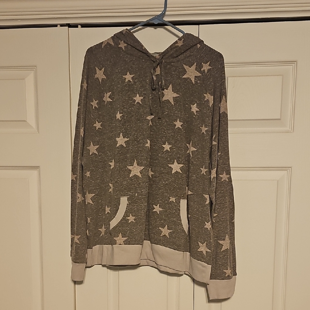 Star Patterned Gray Hoodie
